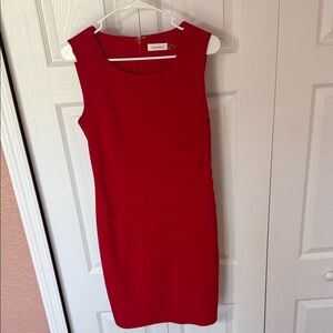 Calvin Klein Bold Red Sleeveless Dress Size 4
